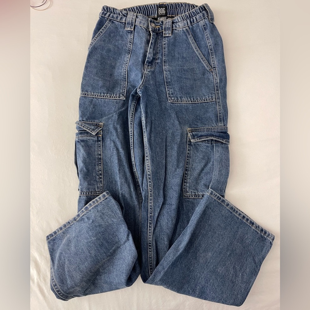 Denim cargo pants